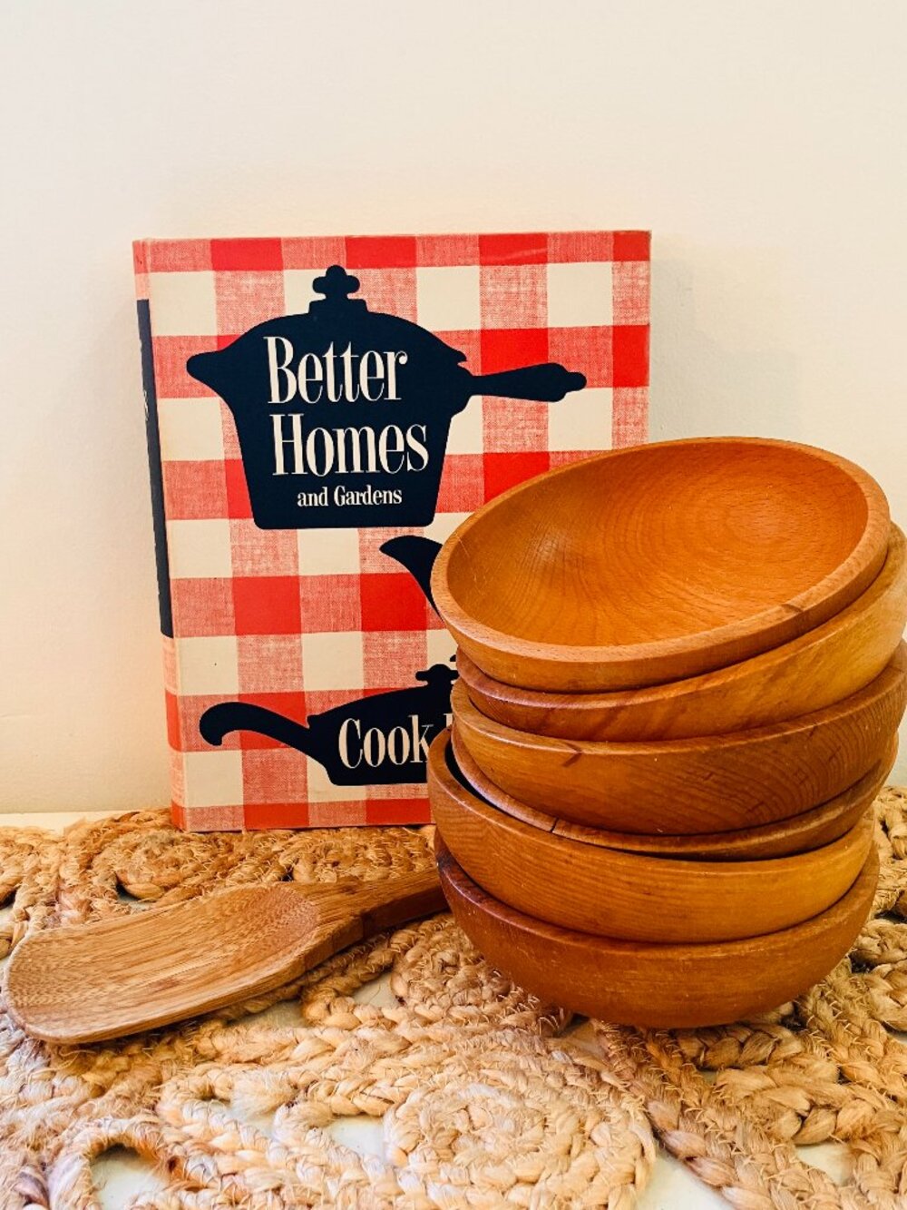 Vintage Wood Food Prep Bowls/Salad Bowls